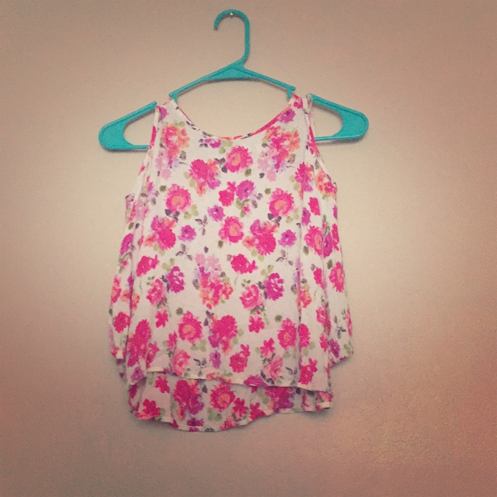 A floral cold shoulder t-shirt